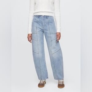 Gap High Rise Seamed Barrel Jeans Seamed Light Wash NWT